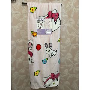 NEW NWT Hello Kitty Easter Plush Throw Silk Touch 50 x 70" Pink Bunny